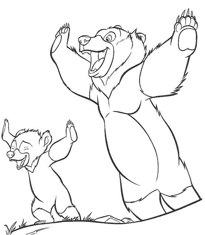 coloriage freres des ours jouent ensemble